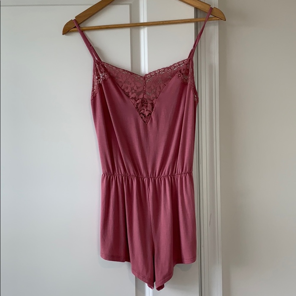 NWOT VS pink lace sleep romper
